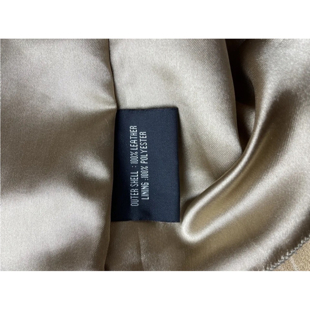 Genuine suede Size 12 skirt lined panelled sections Camel Tan Midi Y2K 00s 90s - Picture 11 of 12